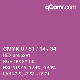 Color code: CMYK 0 / 51 / 14 / 34 | qconv.com