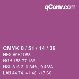 Farbcode: CMYK 0 / 51 / 14 / 38 | qconv.com
