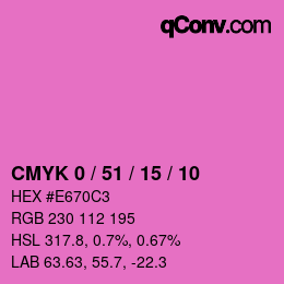 颜色代码: CMYK 0 / 51 / 15 / 10 | qconv.com