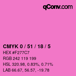 颜色代码: CMYK 0 / 51 / 18 / 5 | qconv.com