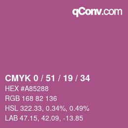 颜色代码: CMYK 0 / 51 / 19 / 34 | qconv.com