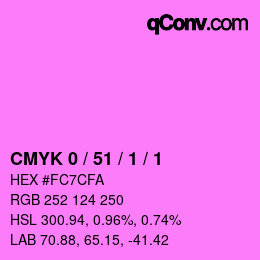 カラーコード: CMYK 0 / 51 / 1 / 1 | qconv.com