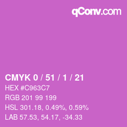 カラーコード: CMYK 0 / 51 / 1 / 21 | qconv.com