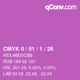 颜色代码: CMYK 0 / 51 / 1 / 26 | qconv.com