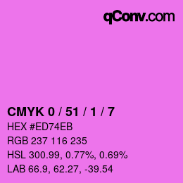 カラーコード: CMYK 0 / 51 / 1 / 7 | qconv.com