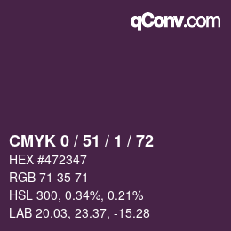 Color code: CMYK 0 / 51 / 1 / 72 | qconv.com