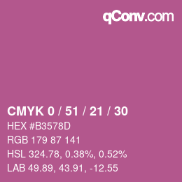 Farbcode: CMYK 0 / 51 / 21 / 30 | qconv.com