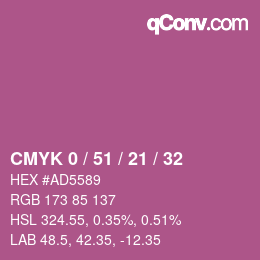 颜色代码: CMYK 0 / 51 / 21 / 32 | qconv.com
