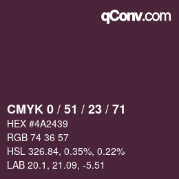 Color code: CMYK 0 / 51 / 23 / 71 | qconv.com
