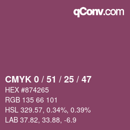 Color code: CMYK 0 / 51 / 25 / 47 | qconv.com