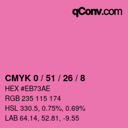 カラーコード: CMYK 0 / 51 / 26 / 8 | qconv.com