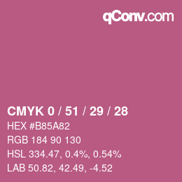 颜色代码: CMYK 0 / 51 / 29 / 28 | qconv.com