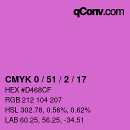カラーコード: CMYK 0 / 51 / 2 / 17 | qconv.com