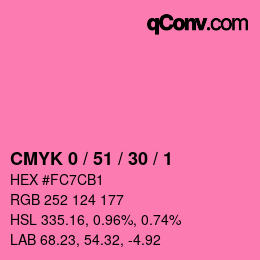カラーコード: CMYK 0 / 51 / 30 / 1 | qconv.com