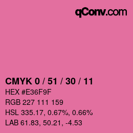 カラーコード: CMYK 0 / 51 / 30 / 11 | qconv.com