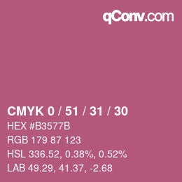 颜色代码: CMYK 0 / 51 / 31 / 30 | qconv.com