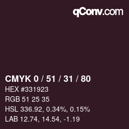 颜色代码: CMYK 0 / 51 / 31 / 80 | qconv.com