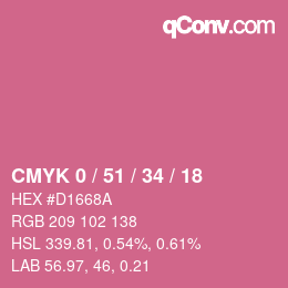 カラーコード: CMYK 0 / 51 / 34 / 18 | qconv.com