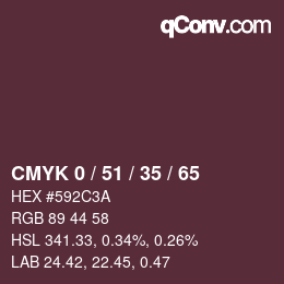 カラーコード: CMYK 0 / 51 / 35 / 65 | qconv.com