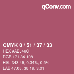 カラーコード: CMYK 0 / 51 / 37 / 33 | qconv.com