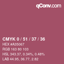 颜色代码: CMYK 0 / 51 / 37 / 36 | qconv.com