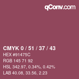 Código de color: CMYK 0 / 51 / 37 / 43 | qconv.com