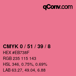 カラーコード: CMYK 0 / 51 / 39 / 8 | qconv.com