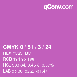 カラーコード: CMYK 0 / 51 / 3 / 24 | qconv.com