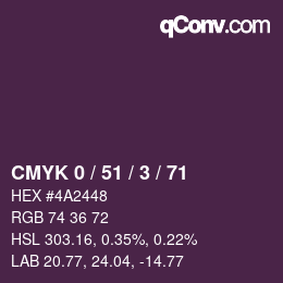 Color code: CMYK 0 / 51 / 3 / 71 | qconv.com