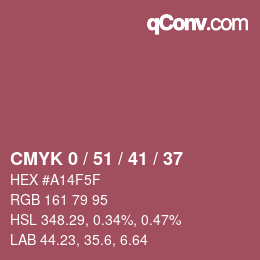 Farbcode: CMYK 0 / 51 / 41 / 37 | qconv.com
