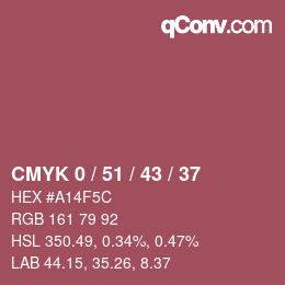 Farbcode: CMYK 0 / 51 / 43 / 37 | qconv.com