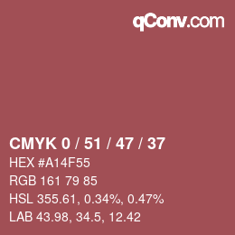Farbcode: CMYK 0 / 51 / 47 / 37 | qconv.com