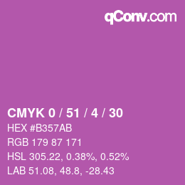 Farbcode: CMYK 0 / 51 / 4 / 30 | qconv.com
