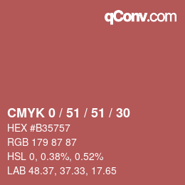 颜色代码: CMYK 0 / 51 / 51 / 30 | qconv.com