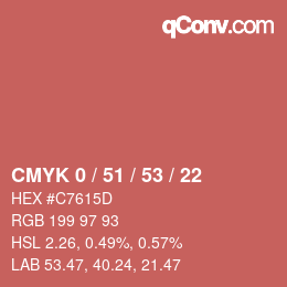 Código de color: CMYK 0 / 51 / 53 / 22 | qconv.com