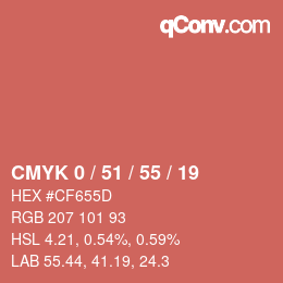 颜色代码: CMYK 0 / 51 / 55 / 19 | qconv.com