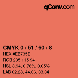カラーコード: CMYK 0 / 51 / 60 / 8 | qconv.com