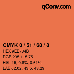 カラーコード: CMYK 0 / 51 / 68 / 8 | qconv.com