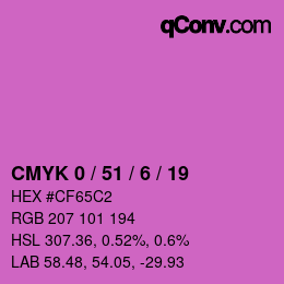 カラーコード: CMYK 0 / 51 / 6 / 19 | qconv.com
