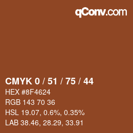 Color code: CMYK 0 / 51 / 75 / 44 | qconv.com