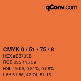 カラーコード: CMYK 0 / 51 / 75 / 8 | qconv.com