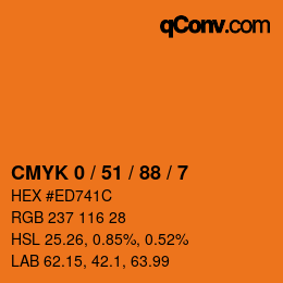 Código de color: CMYK 0 / 51 / 88 / 7 | qconv.com