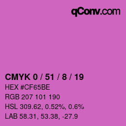 颜色代码: CMYK 0 / 51 / 8 / 19 | qconv.com