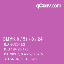 颜色代码: CMYK 0 / 51 / 8 / 24 | qconv.com