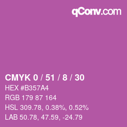 颜色代码: CMYK 0 / 51 / 8 / 30 | qconv.com