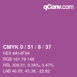 カラーコード: CMYK 0 / 51 / 8 / 37 | qconv.com