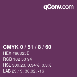 カラーコード: CMYK 0 / 51 / 8 / 60 | qconv.com