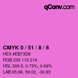 カラーコード: CMYK 0 / 51 / 8 / 8 | qconv.com