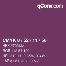 Color code: CMYK 0 / 52 / 11 / 56 | qconv.com