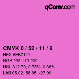 カラーコード: CMYK 0 / 52 / 11 / 8 | qconv.com